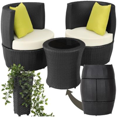 Tectake salon de jardin nice 2 places en aluminium - noir 403139