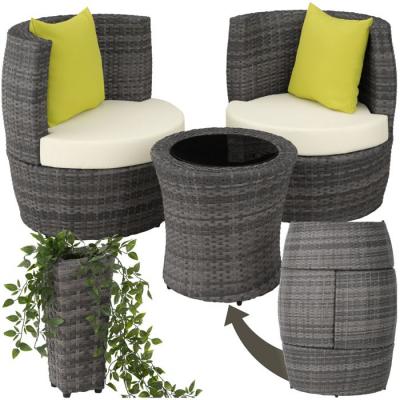 Tectake salon de jardin nice 2 places en aluminium - gris 403141