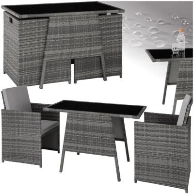 Tectake salon de jardin lausanne 2 places - gris 403097