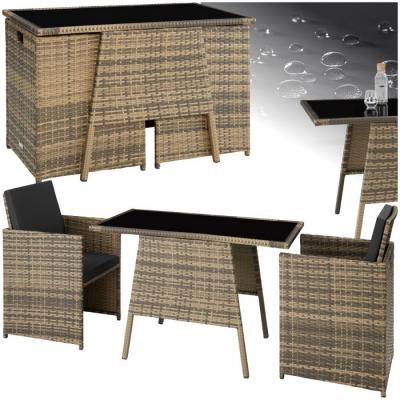 Tectake Salon de jardin LAUSANNE 2 places - marron naturel