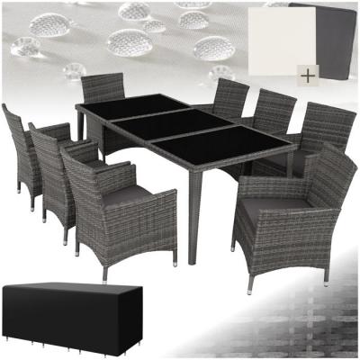 Tectake - Salon de jardin Avec cadre en aluminium - gris