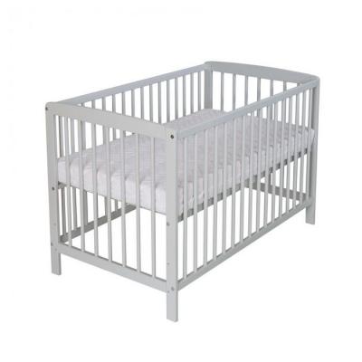 Lit enfant &agrave; barreaux Felix bois gris 60x120 cm 65x124x77cm