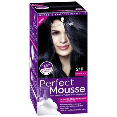 Coloration Permanente 210 Noir Glac&eacute; Schwarzkopf - Le Kit De 92,5 Ml