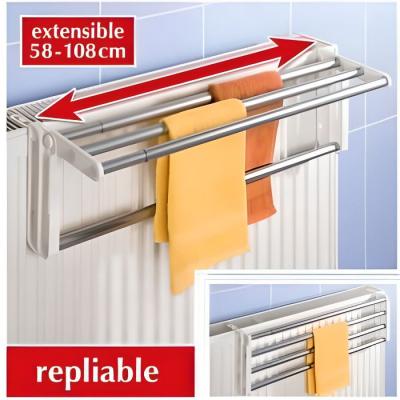 Porte serviette pour radiateur butterfly - aluminium - l. 58/108 cm