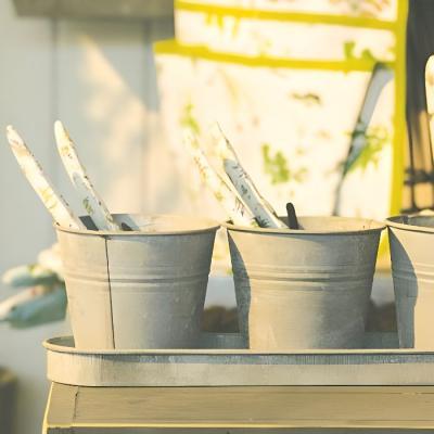 Fallen Fruits OZ22 Vieux Zinc 3 Pots sur Plateau Gris