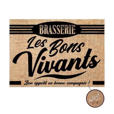 Cadoons Set de table en toile de jute LES BONS VIVANTS