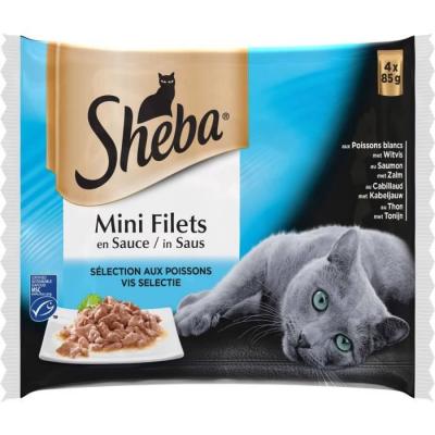 Sachets fra&icirc;cheur mini filets en sauce aux poissons blancs pour chat