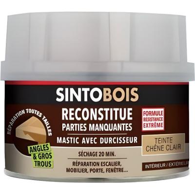 Mastic &agrave; bois Sintobois angles & gros trous SINTO, ch&ecirc;ne clair, 550 g