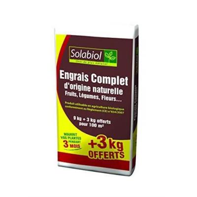 Palette engrais complet 9 kg + 3 kg offerts solabiol