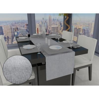SOLEIL D'OCRE Chemin de table BELLA - 40x140cm - Polyester Gris