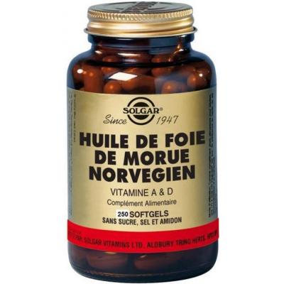 Solgar Huile de Foie de Morue Softgels - Flacon 250 capsul&eacute;s