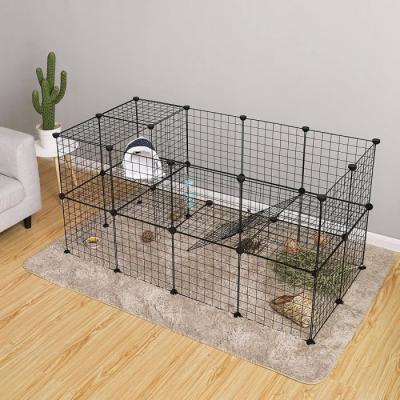 SONGMICS Enclos modulable pour les animaux, Noir