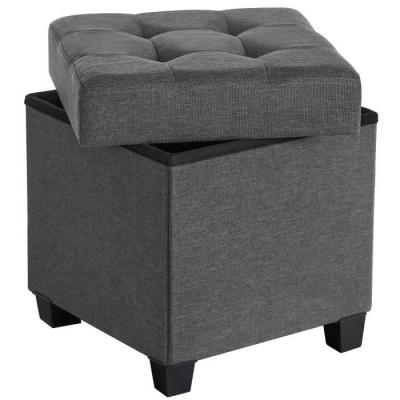 SONGMICS Banc de rangement rembourr&eacute; plibale, Gris Fonc&eacute;