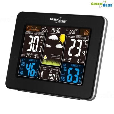 Station m&eacute;t&eacute;o sans fil avec &eacute;cran LCD capteur ext&eacute;rieur GreenBlue GB523