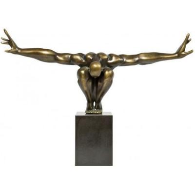 Kare 30046 Statue ""Athl&egrave;te"" Fibre de verre/marbre Bronze 45 x 75 x 21 cm