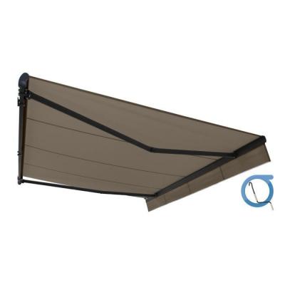 Store banne Monobloc EASY Gris Anthracite 4x3m Manuel - Toile Taupe