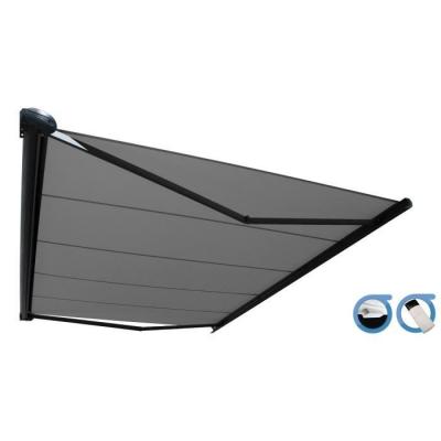 Store banne Coffre PROTECT 2 SMART Gris 4.05x3.5m Motoris&eacute; + Capteur Vent - Toile Grise