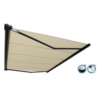 Store banne Coffre PROTECT 2 LED SMART Gris 4.05x3.5m Motoris&eacute; + Capteur Vent + LED - Toile Grise