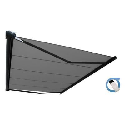 Store banne Coffre PROTECT 2 Gris 5x3.5m Motoris&eacute; - Toile Grise