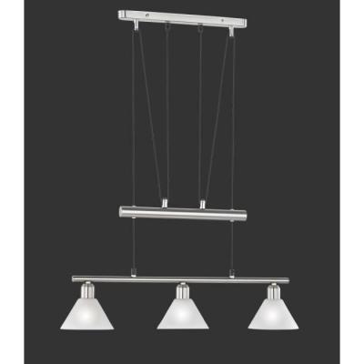 Suspension 3 lumi&egrave;res haut et bas stamina nickel l66 cm trio lighting