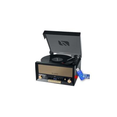 Syst&egrave;me Cha&icirc;ne Hifi CD 20W avec platine Vinyle - CD/FM/USB/AUX - 33/45/78 tours+cl&eacute; USB 32Go