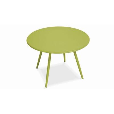 Palavas - Table basse de jardin ronde en m&eacute;tal vert 50 cm - Vert