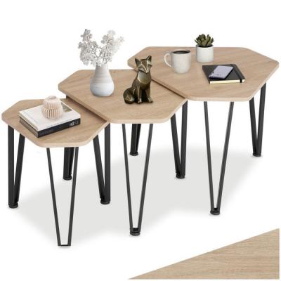 Ensemble de tables d&rsquo;appoint Torquay - Bois clair industriel, Ch&ecirc;ne Sonoma