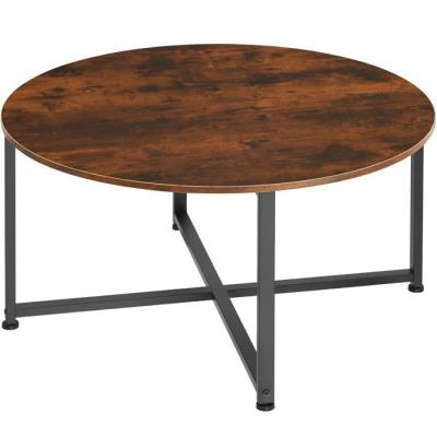Tectake table basse aberdeen 88,5x47cm - bois fonc&eacute; industriel 404342
