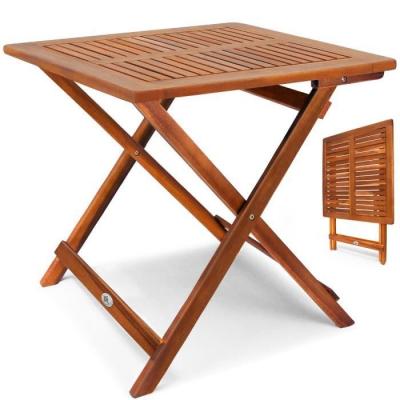 Casaria Table d'appoint - Table bistro - Bois d'acacia - 70x70x73cm - Pliable