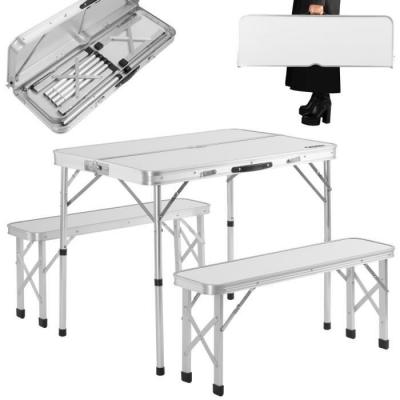 CASARIA Ensemble Table de Camping bancs Camping Valise de Transport Table Camping Pliante Banc