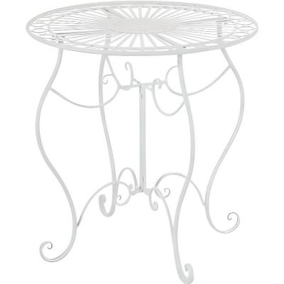 Table de jardin en fer forg&eacute; Indra &Oslash; 70 cm , Blanc