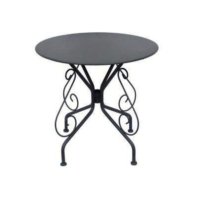 Table de jardin en m&eacute;tal fa&ccedil;on fer forg&eacute; - Anthracite - GUERMANTES