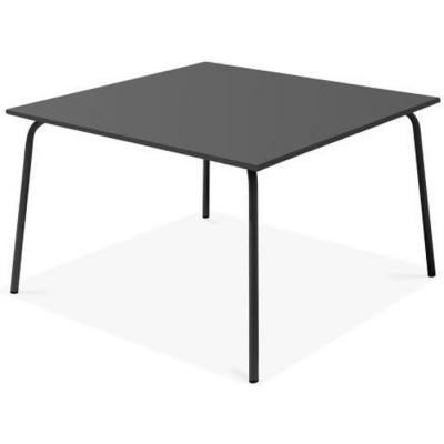 Palavas - Table de jardin carr&eacute;e en m&eacute;tal anthracite - Gris