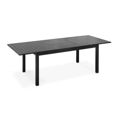 Table de jardin extensible en aluminium noir (174/238 x 100 x 74 cm)