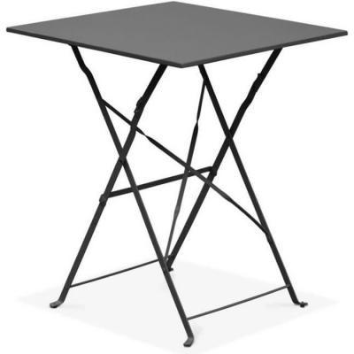 Table de jardin pliante - 60 x 60 x 71 cm - Acier - Oviala - Gris