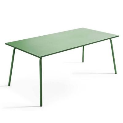 Oviala Palavas - Table de Jardin rectangulaire en m&eacute;tal Vert Cactus