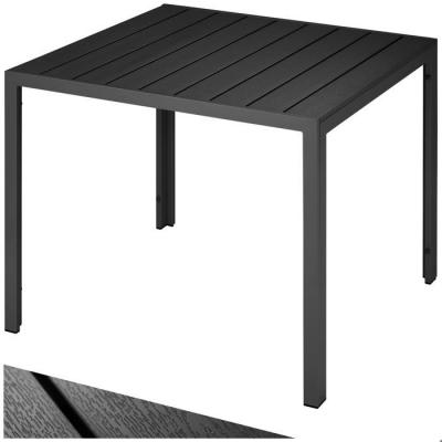 Table de jardin carr&eacute;e 90 x 90 cm noir