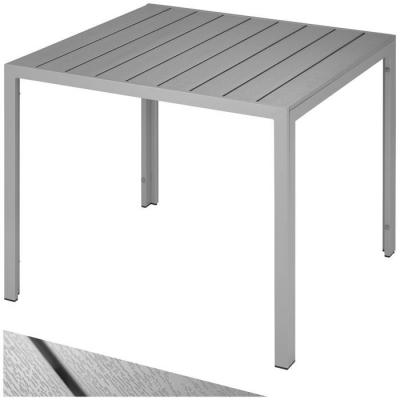 Table de jardin carr&eacute;e 90 x 90 cm argent