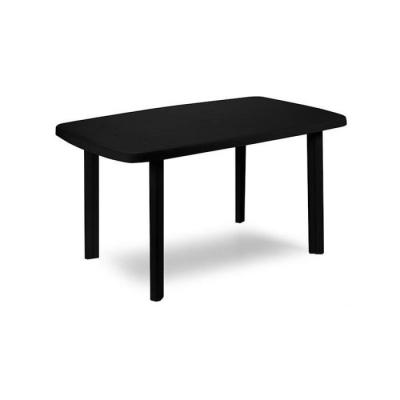 Table De Jardin 140x90cm Plastique Gris Anthracite Faro
