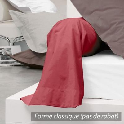 Taie de traversin uni 100% coton alto 140x43 cm - Rouge Garance