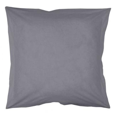 Taie d'oreiller unie en coton bio Ardoise 65 x 65 cm