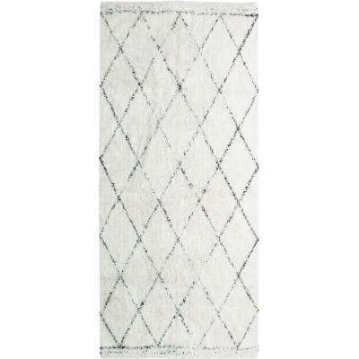 Tapis Berb&egrave;re Losange - 80 x 180 cm - Ecru naturel