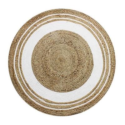 Tapis cercle funny jute - &oslash;90 cm - blanc