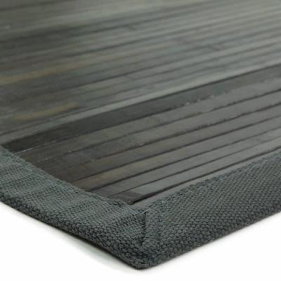 Tapis SOLO Bamboo lattes larges avec ganse coton (170x120cm)  Gris