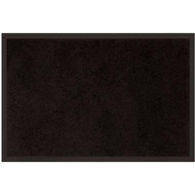 Tapis d'entree rectangle 80 x 120 cm anti-poussiere uni telio Noir