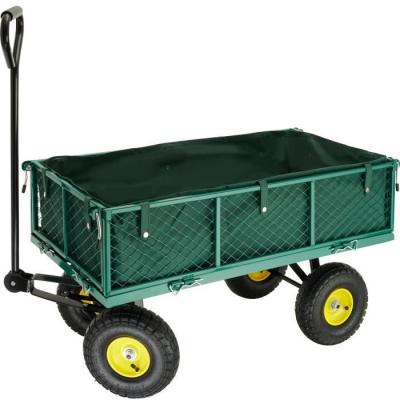 TECTAKE Chariot de Jardin + B&acirc;che Charge Maximum 350 Kg Vert