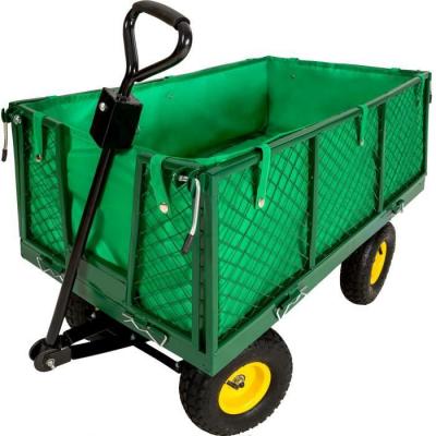 TECTAKE Chariot de Jardin + B&acirc;che Charge Maximum 550 Kg Vert