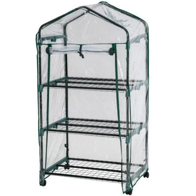 TECTAKE Serre de Jardin 0,36 m&sup3; avec B&acirc;che Souple Transparent