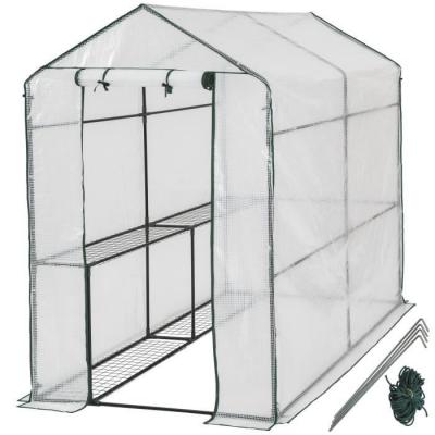 TECTAKE Serre de Jardin 2,2 m&sup2; + B&acirc;che Arm&eacute;e Transparent