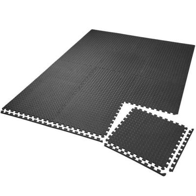 Ensemble de 12 Dalles Carr&eacute;es EVA - Tapis de sol, Sport - noir
